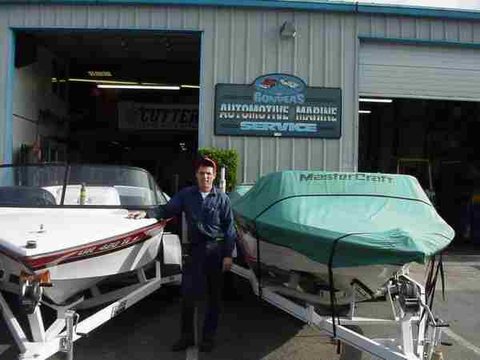 David Gonyea and two boats